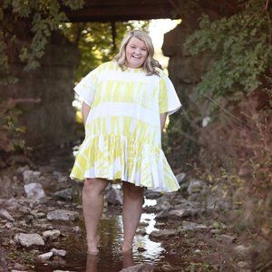 Anthropologie Yellow Dress w/ Ruffle Hem